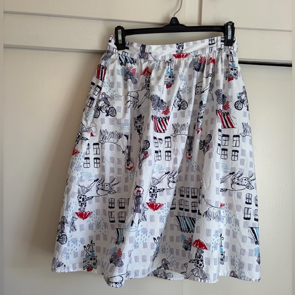 Modcloth Dresses & Skirts - ModCloth Chic White Printed Skirt Pockets! Size M
100% Cotton mini skater GUC